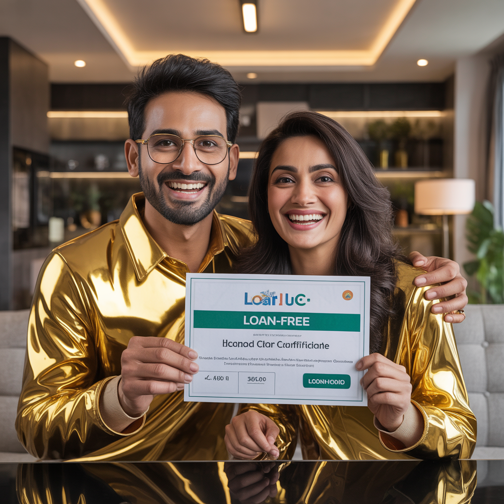 Happy couple celebrating early home loan closure and financial freedom in India
