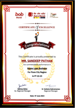 Certificate of Excellence - Home Loan Business FY 2022-23