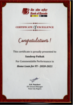 Certificate of Excellence - Home Loan FY 2020-2021