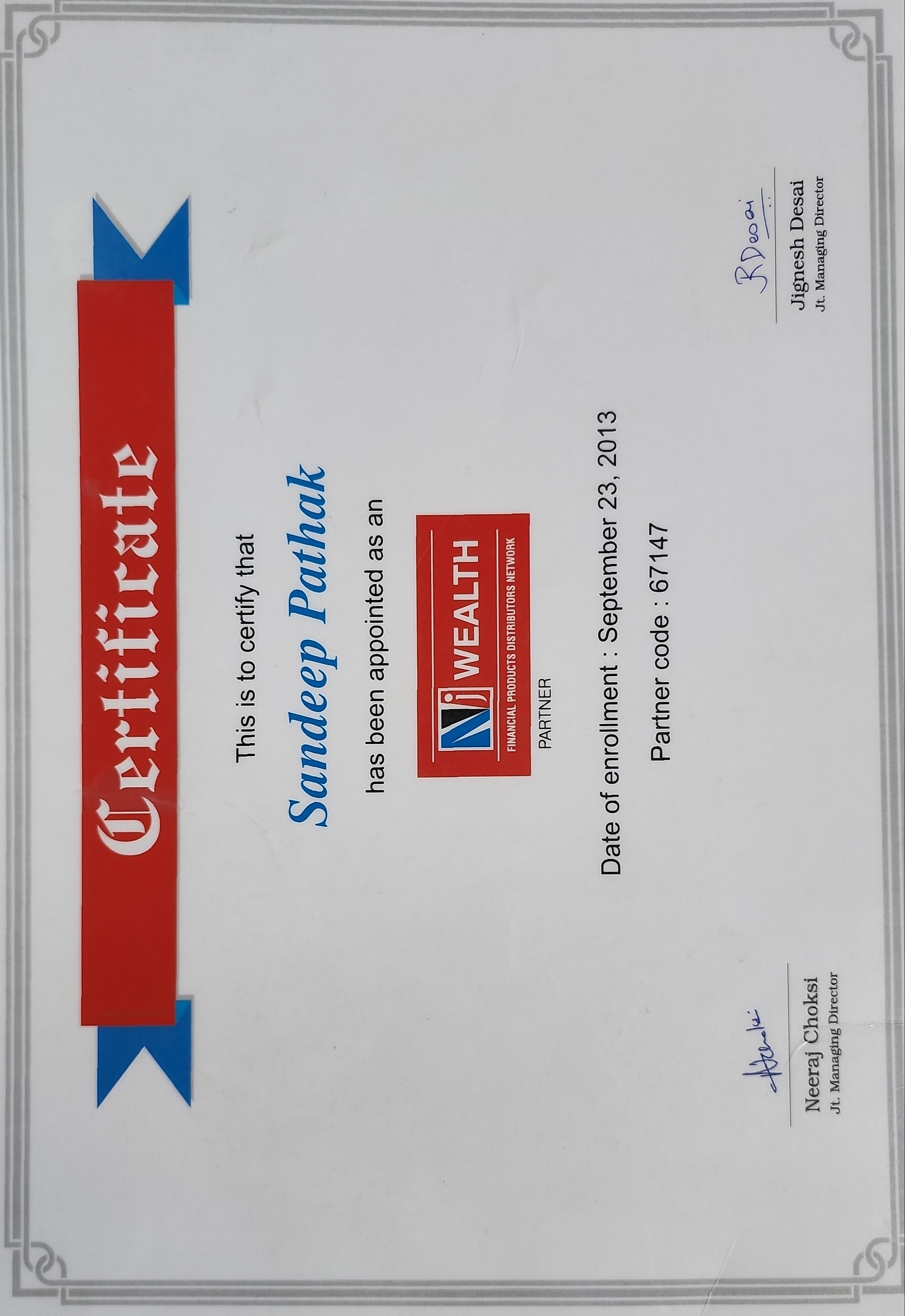 NJ Wealth Financial Products Distributor Network Partner 2013